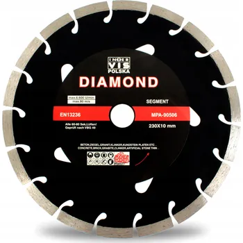 Řezný kotouč DIAMANTOVÝ KOTOUČ PRO ŘEZÁNÍ BETONU KOSTKY SEGMENT 230x22 mm