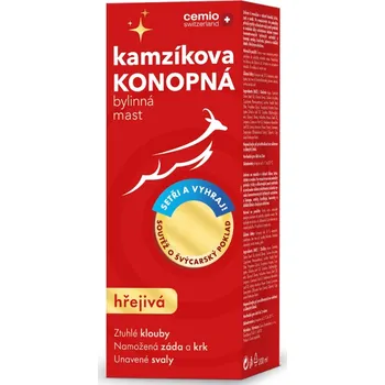 Bylinná léčivá mast Cemio Kamzíkova konopná mast hřejivá —200ml - dárek