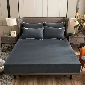 Prostěradlo Zimní plyšové elastické prostěradlo | ochrana matrace - barva obrázku-200006155,150x200x25cm 1ks