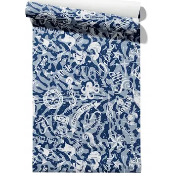 Tapeta Vliesová tapeta Modrá Mořská tapeta v roli 50 cm x 6,1 m