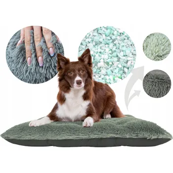 Pelíšek pro psa Pelíšek pro psa PLYŠOVÉ lůžko SHAGGY ŠEDÉ velké PREMIUM 75 x 70 cm vel. L