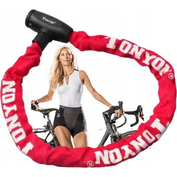 Zámek na kolo Pevný zámek na kolo řetěz 120 cm TONYON červený s klíčem