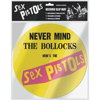 Gramofon CurePink: | Podložka na talíř gramofonu Sex Pistols: Never Mind The Bollocks (průměr 30,5 cm) [GP85858]