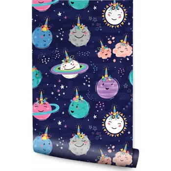 Fototapeta Tapeta pro dívku Květiny planety hvězdičky