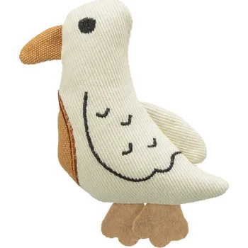 Hračka pro kočku Bird - ptáček 13 cm, hračka pro kočky, tkanina, krémová