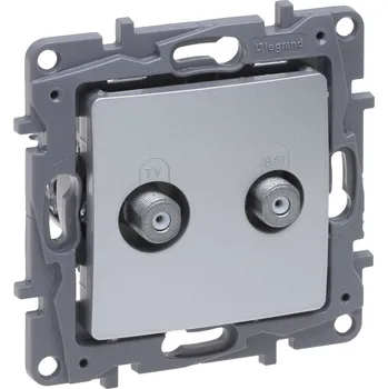 Elektrická zásuvka Anténní zásuvka nástěnná Legrand stříbrná