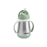 BEABA Hrnek termoizolační s brčkem nerez Sage Green 250 ml