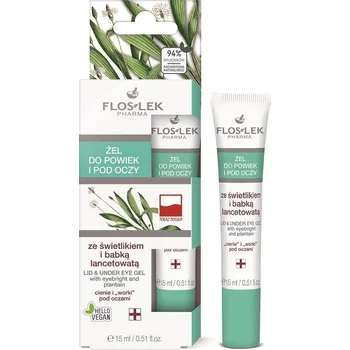 Pleťové sérum Floslek, Gél na očné viečka a oči so svetlíkom lekárskym a skorocelom 15 ml