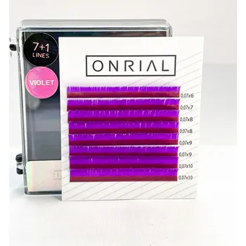 Umělé řasy Barevné řasy mix C 0,07 mm 6-10 Fialové ONRIAL