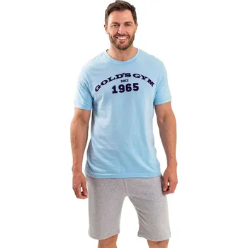 pánské tričko GOLDS GYM - SKY/NAVY - 2XL (Golds Gym Crew Nk Tee)