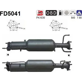 Filtr pevných částic Filtr sazových částic, výfukový systém AGB VX6096T