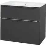Mereo Mailo, koupelnová skříňka s keramickým umyvadlem, antracit, 2 zásuvky, 810x580x458 mm (CN531)