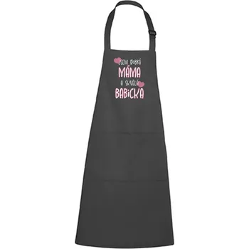 Kuchyňská zástěra DOBRÝ TRIKO Zástěra s potiskem Skvělá babička Barva: Antracitová