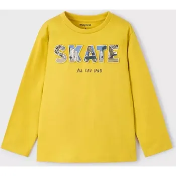 Chlapecké tričko Chlapecké triko dlouhý rukáv Mayoral Skate 4050-55 okrové velikost 116
