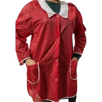 Kuchyňská zástěra STYLOVÁ ZÁSTĚRA ČERVENÁ S RUKÁVY M-017, VELIKOST 46