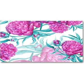 Obraz Kuchyňský panel Růžové pivoňky 140x70 cm + LEPIDLO