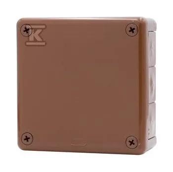 Elektroinstalační krabice Hermetická krabice H55-L 118x118x46 IP55 12-vývodová hnědá
