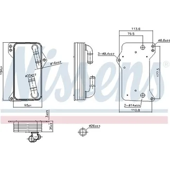 Chladič motoru Chladič oleje, automatická převodovka NISSENS 91505