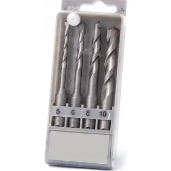 Vrták SADA VRTÁKŮ NA KOV, DŘEVO A OCEL, BROUŠENÉ, 4 DÍLNÁ SADA 5, 6, 8, 10 MM