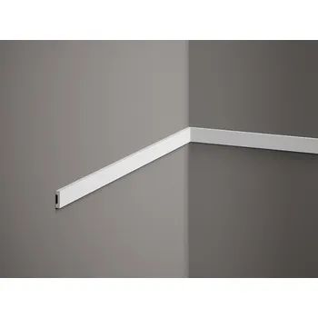 Obklad Mardom Decor VZOREK - Nástěnná lišta – HLADKÁ, tvrdý plast ProFoam® (polyuretan), základní bílý nátěr (přetíratelný), 15 x 5 x 100 mm