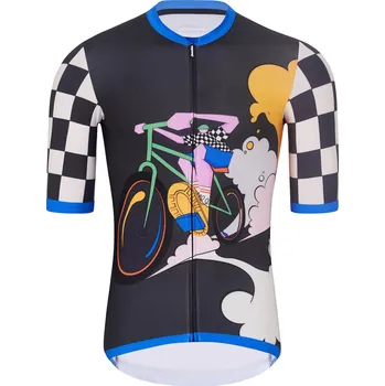 cyklistický dres HOLOKOLO Cyklistický dres s krátkým rukávem - RAPID - černá/vícebarevná XS