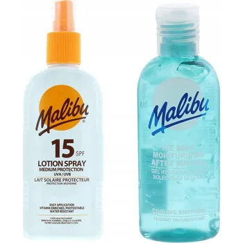 Přípravek na opalování Malibu SPF15 voděodolný sprej 200 Ml + Gel po opalování 100ml