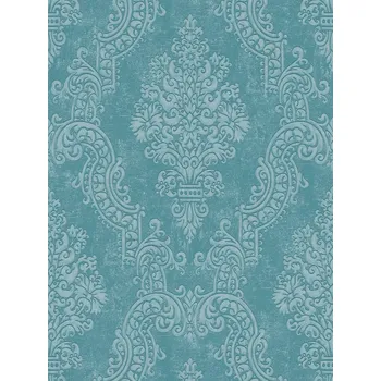 Tapeta TAPETA TYRKYSOWÝ VZOR VE STYLU GLAMOUR NA VLIESOVÉM PODKLADU