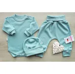 AMÁLKA Bavlněná kojenecká souprava žebrovaná, ledově zelená Velikost: 86