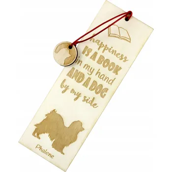 Doplněk ke knize Papillonová gravírovaná záložka do knihy se psem, jméno psa
