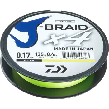 Rybářská šňůra Šňůra Daiwa J-Braid X4 0,1 mm x 270 m