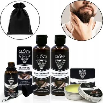 Péče o vousy Sada GLOVIS Šampon na vousy 90 ml + Kondicionér 90 ml + Balzám 40 g + Olej 30 ml