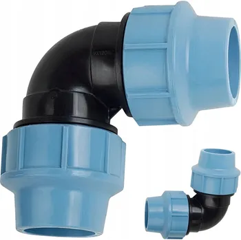 Vodovodní potrubí KOLENO ŠROUBOVACÍ PRO INSTALACI VODNÍCH TRUBEK PE 63x63mm PEVNÉ A ODOLNÉ