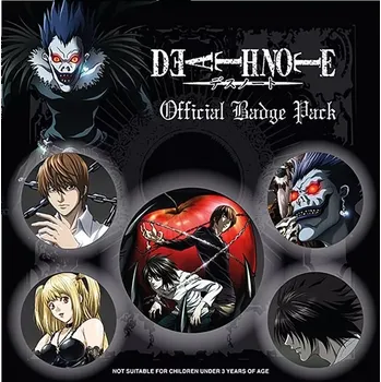 Sada odznaků Death Note – 5 ks
