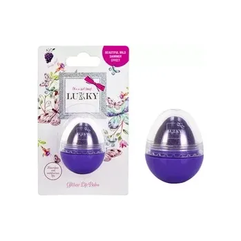 Péče o rty LUKKY balzám na rty se třpytkami ve tvaru vajíčka, nachový