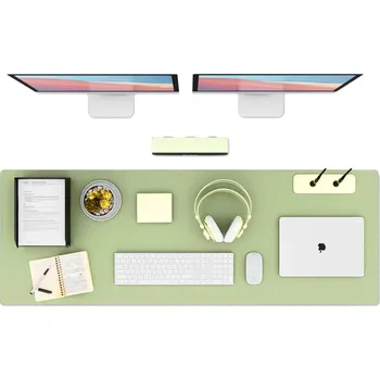 Psací stůl Oboustranná kožená podložka na psací stůl/pod myš XXL Barva: Světle zelená/světle modrá