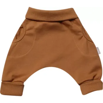 Kojenecké oblečení Tepláčky "rostoucí" BAGGY MKcool MK2338 medové 104 (Moderní kojenecké tepláčky BAGGY)