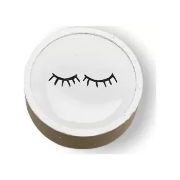 Nábytková knopka Nero bílá, motiv řasy V40