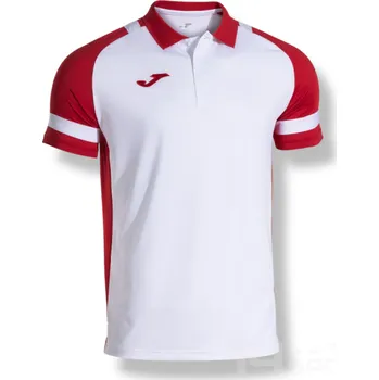 Pánské tričko Polokošile JOMA LIDER, barva bílá - červená, velikost 5XL