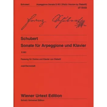 Franz Schubert: Sonata for Arpeggione and Piano D 821 (noty na housle, klavír)