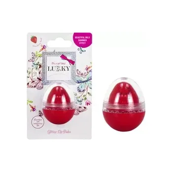 Péče o rty Balzám na rty se třpytkami ve tvaru vajíčka, červená růže Lukky