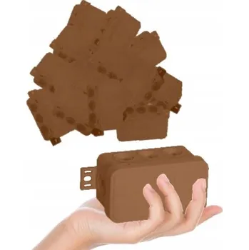 Elektroinstalační krabice VIPLAST Hermetická Elektroinstalační Krabice Na Stěnu na kliku IP54 80x45x41 mm Hnědá 10 Ks