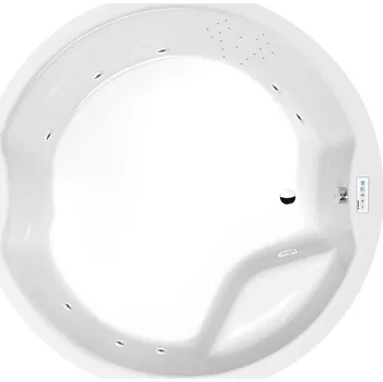 Vana Polysan ROYAL ROUND hydromasážní vana, 172x172x49cm, Highline Hydro, chrom, 73211.5010