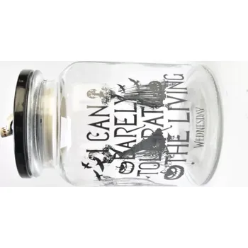 Dóza na potraviny Skleněná dóza na sladkosti s víkem WEDNESDAY