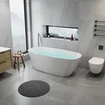 Erga Aspen, volně stojící vana 170x78 cm + odtoková zátka, bílá lesklá, ERG-ASPEN-170078-WH-WH