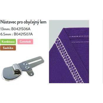 Příslušenství k šicímu stroji Zakladač pro krajový lem 13mm