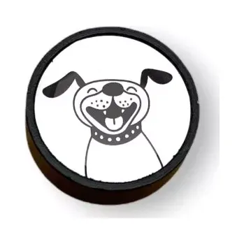 Nábytková knopka Bianco černá, motiv pes V106