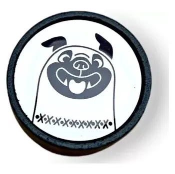 Nábytková knopka Bianco černá, motiv buldog V105