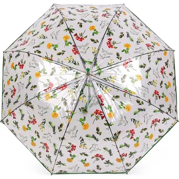 Dámský / dívčí průhledný vystřelovací deštník luční květy Varianta: 2 zelená, Balení: 1 ks