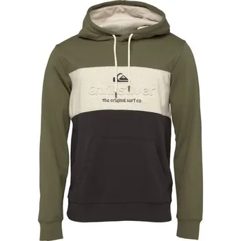 Pánská mikina Pánská mikina Quiksilver EMBOSS BLOCK S Černá, Khaki, Bílá