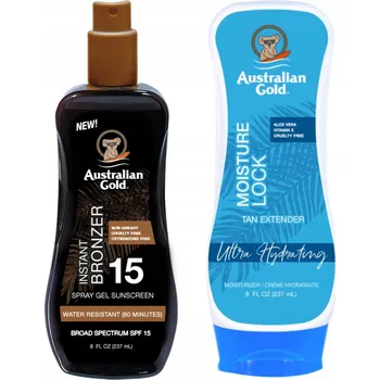 Přípravek na opalování Australian Gold Opalovací sprej s bronzerem SPF15 + Moisture Lock 237ml